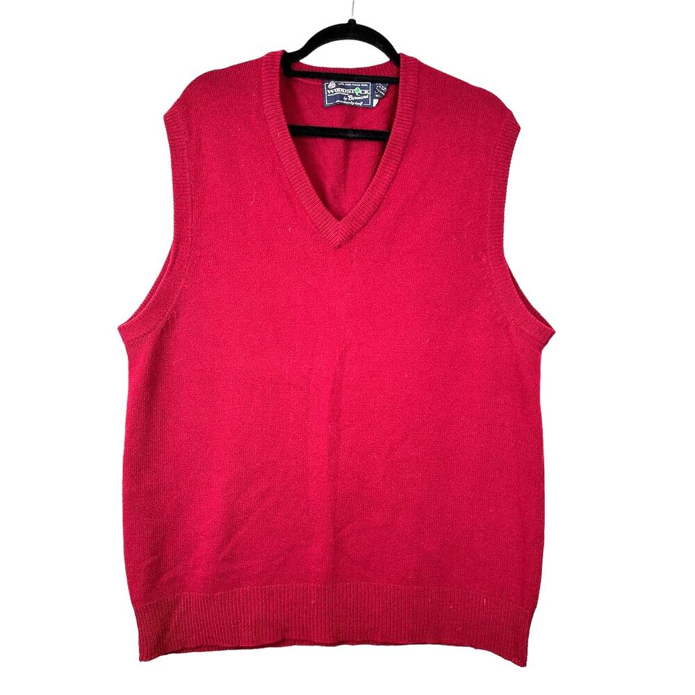 Woodstock by Bernard Vintage Men's Sz: XXB (L/XL) Maroon Red Vest Rockabilly